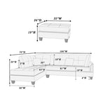 Bobkona Chaise Upholstered 3-piece Reversible Sectional Sofa Set