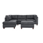 Bobkona Chaise Upholstered 3-piece Reversible Sectional Sofa Set