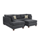 Bobkona Chaise Upholstered 3-piece Reversible Sectional Sofa Set