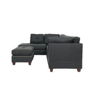 Bobkona Chaise Upholstered 3-piece Reversible Sectional Sofa Set