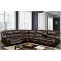 Furniture of America Sory Transitional Faux Leather Reclining Sectional Sofa