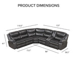 Furniture of America Sory Transitional Faux Leather Reclining Sectional Sofa