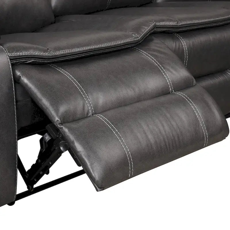 Furniture of America Sory Transitional Faux Leather Reclining Sectional Sofa