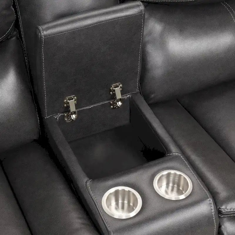 Furniture of America Sory Transitional Faux Leather Reclining Sectional Sofa