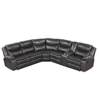 Furniture of America Sory Transitional Faux Leather Reclining Sectional Sofa