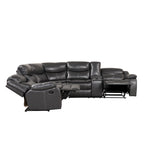 Furniture of America Sory Transitional Faux Leather Reclining Sectional Sofa