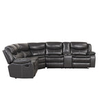 Furniture of America Sory Transitional Faux Leather Reclining Sectional Sofa