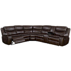 Furniture of America Sory Transitional Faux Leather Reclining Sectional Sofa
