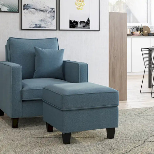 2 Piece Georgia Accent Chair with Ottoman Set