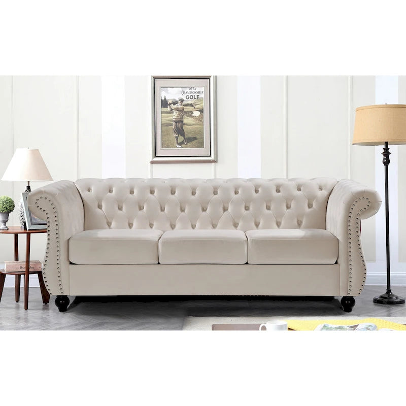Kemos Velvet Chesterfield Sofa