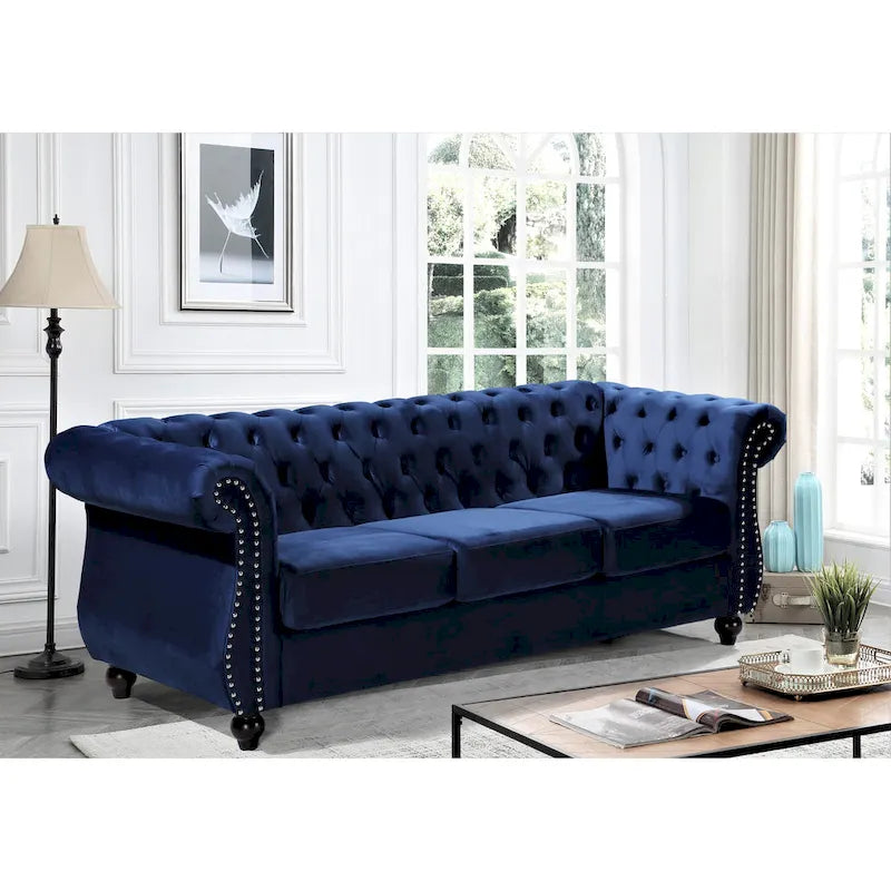 Kemos Velvet Chesterfield Sofa