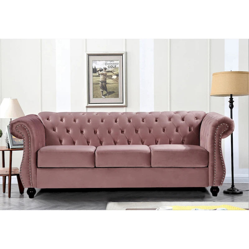 Kemos Velvet Chesterfield Sofa