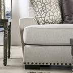 Bule Transitional Light Grey Fabric Upholstered Nailhead Trim Sofa with Pillows by Furniture of America