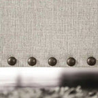 Bule Transitional Light Grey Fabric Upholstered Nailhead Trim Sofa with Pillows by Furniture of America