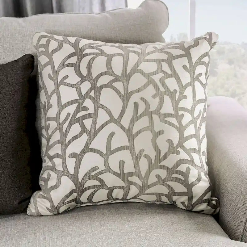 Bule Transitional Light Grey Fabric Upholstered Nailhead Trim Sofa with Pillows by Furniture of America