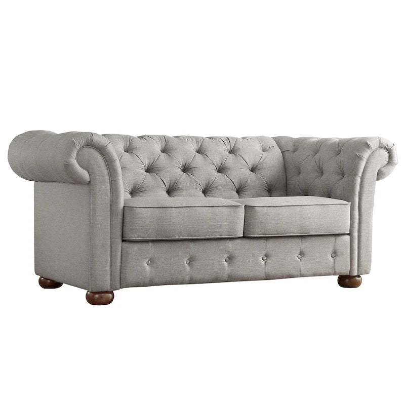 Knightsbridge Tufted Scroll Arm Chesterfield Loveseat by iNSPIRE Q Artisan