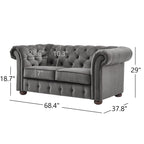 Knightsbridge Tufted Scroll Arm Chesterfield Loveseat by iNSPIRE Q Artisan