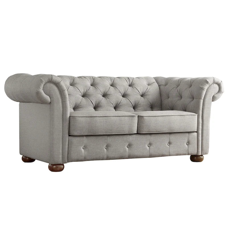Knightsbridge Tufted Scroll Arm Chesterfield Loveseat by iNSPIRE Q Artisan