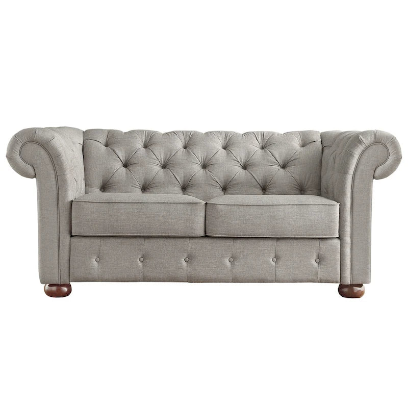 Knightsbridge Tufted Scroll Arm Chesterfield Loveseat by iNSPIRE Q Artisan