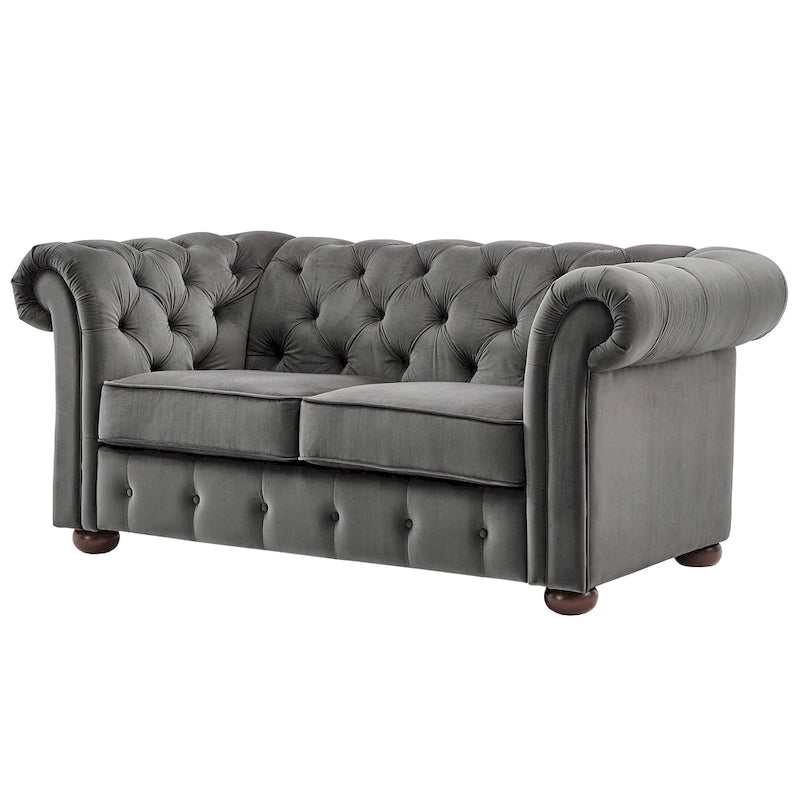 Knightsbridge Tufted Scroll Arm Chesterfield Loveseat by iNSPIRE Q Artisan