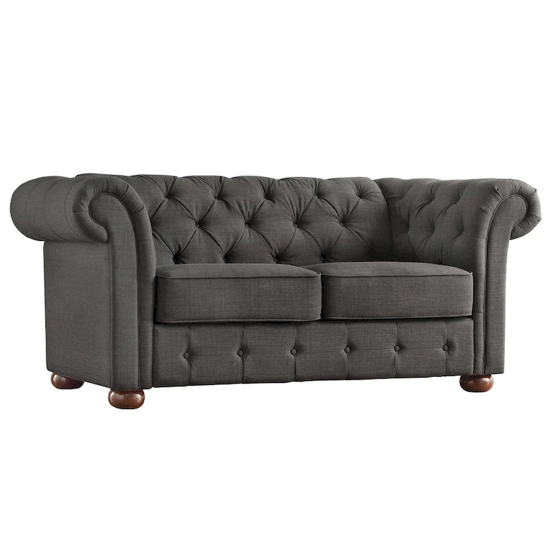 Knightsbridge Tufted Scroll Arm Chesterfield Loveseat by iNSPIRE Q Artisan