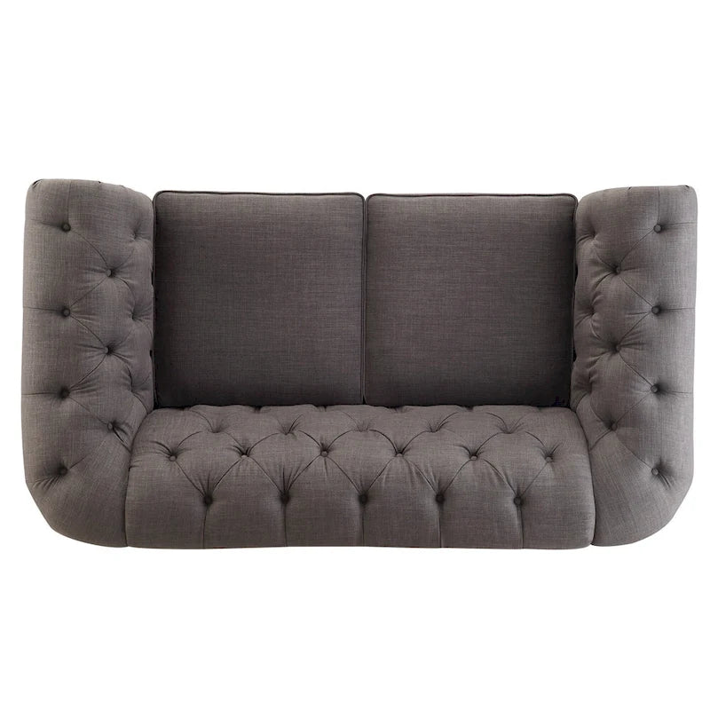 Knightsbridge Tufted Scroll Arm Chesterfield Loveseat by iNSPIRE Q Artisan