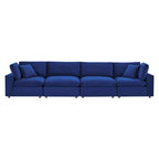 Commix Down Filled Overstuffed Performance Velvet 4-Seater Sofa