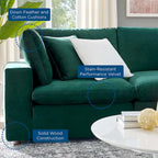 Commix Down Filled Overstuffed Performance Velvet 4-Seater Sofa