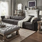 Knightsbridge Grey Extra Long Chesterfield Sofa by iNSPIRE Q Artisan