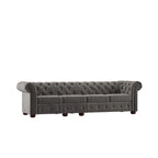 Knightsbridge Grey Extra Long Chesterfield Sofa by iNSPIRE Q Artisan