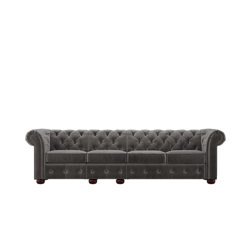 Knightsbridge Grey Extra Long Chesterfield Sofa by iNSPIRE Q Artisan