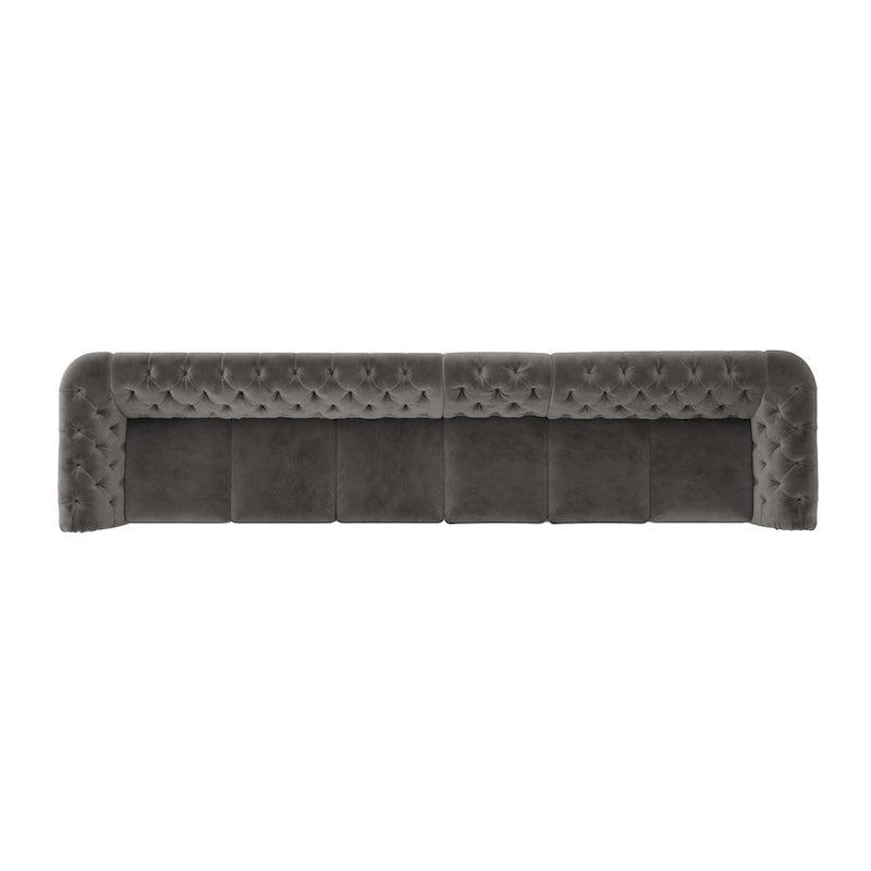 Knightsbridge Grey Extra Long Chesterfield Sofa by iNSPIRE Q Artisan