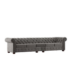 Knightsbridge Grey Extra Long Chesterfield Sofa by iNSPIRE Q Artisan