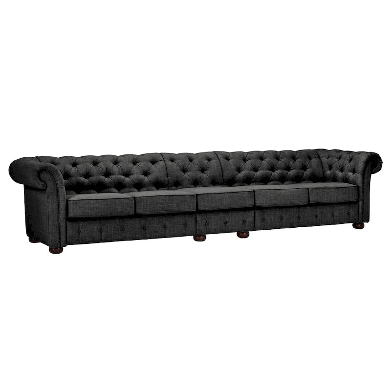 Knightsbridge Grey Extra Long Chesterfield Sofa by iNSPIRE Q Artisan