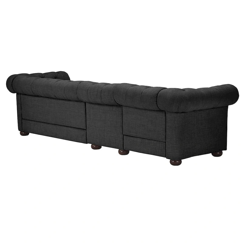 Knightsbridge Grey Extra Long Chesterfield Sofa by iNSPIRE Q Artisan