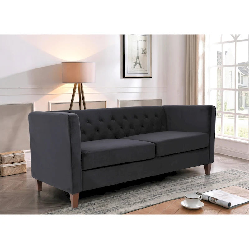 Lisette 73.3 Velvet Square Arm Sofa