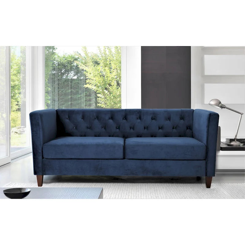 Lisette 73.3 Velvet Square Arm Sofa