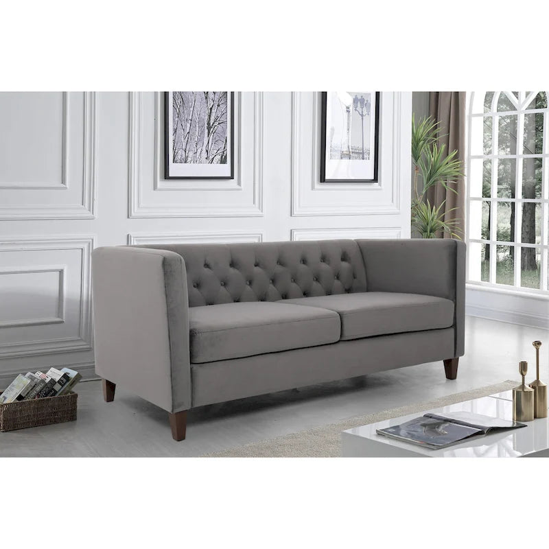 Lisette 73.3 Velvet Square Arm Sofa