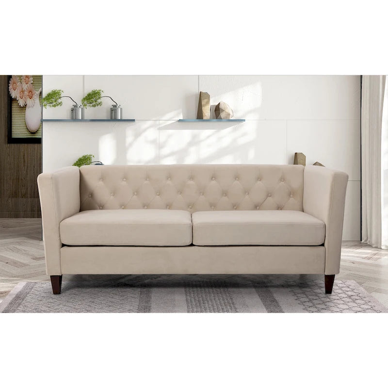 Lisette 73.3 Velvet Square Arm Sofa