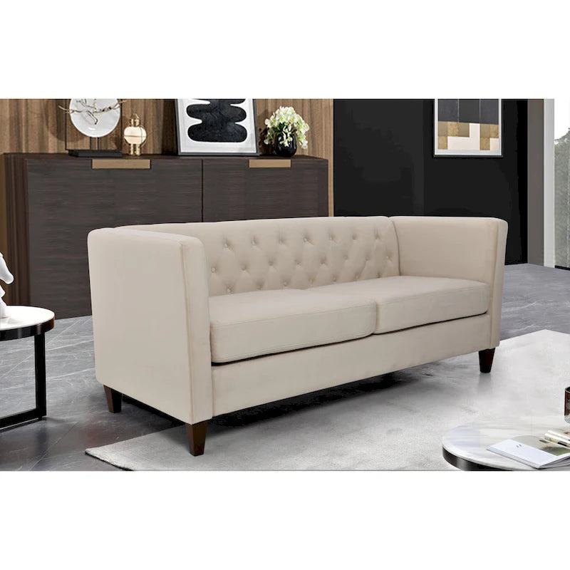 Lisette 73.3 Velvet Square Arm Sofa