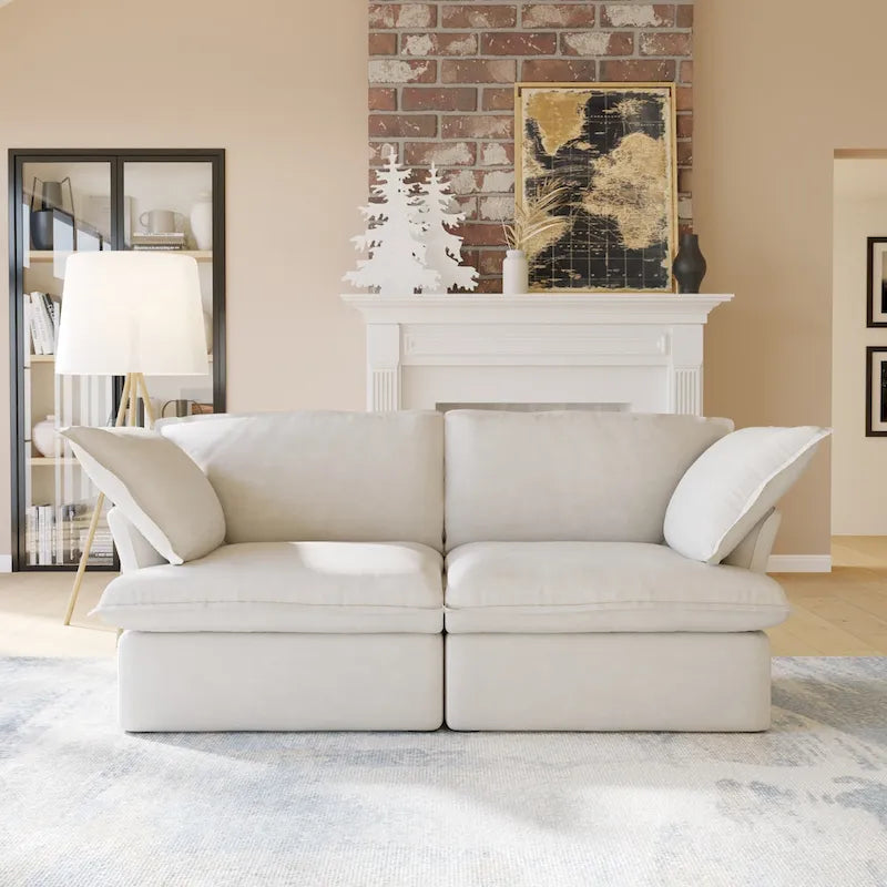 Velvet Sectional Sofa Modern Upholstered Couch Sofa for Living Room