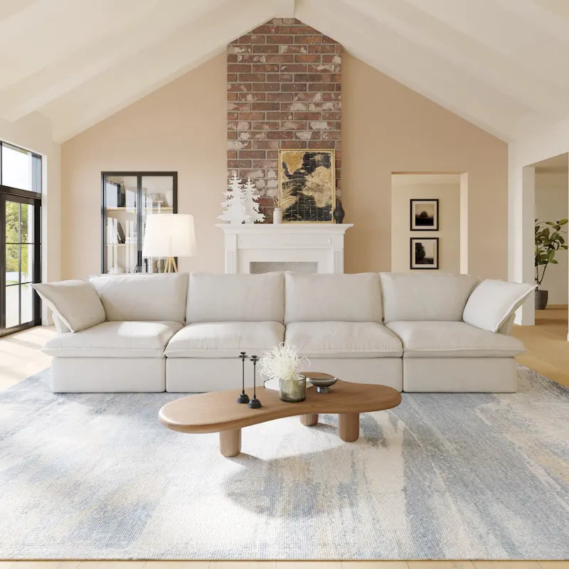 Velvet Sectional Sofa Modern Upholstered Couch Sofa for Living Room