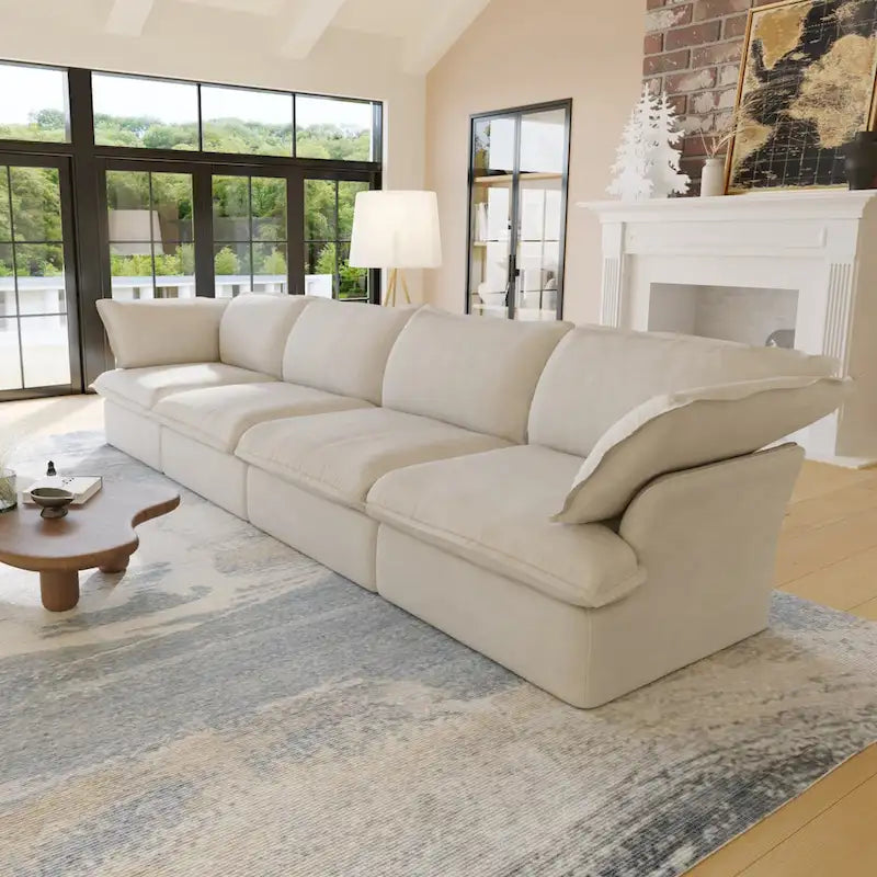 Velvet Sectional Sofa Modern Upholstered Couch Sofa for Living Room