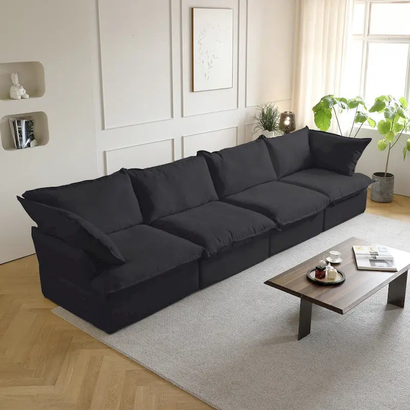 Velvet Sectional Sofa Modern Upholstered Couch Sofa for Living Room