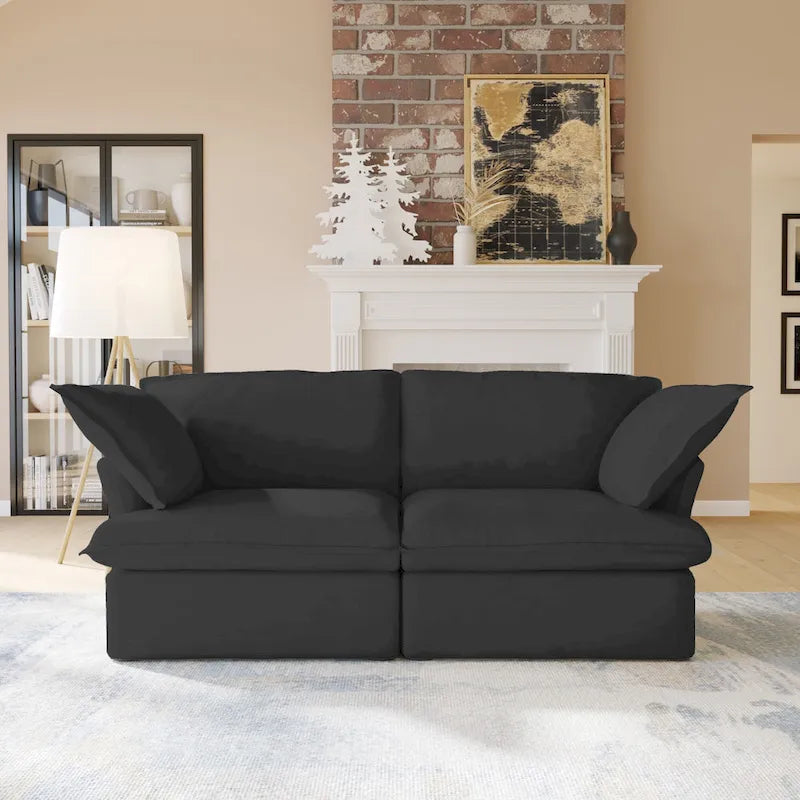 Velvet Sectional Sofa Modern Upholstered Couch Sofa for Living Room