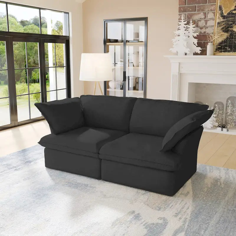 Velvet Sectional Sofa Modern Upholstered Couch Sofa for Living Room