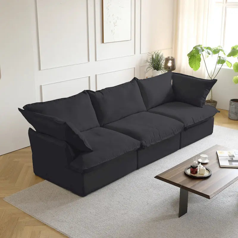 Velvet Sectional Sofa Modern Upholstered Couch Sofa for Living Room