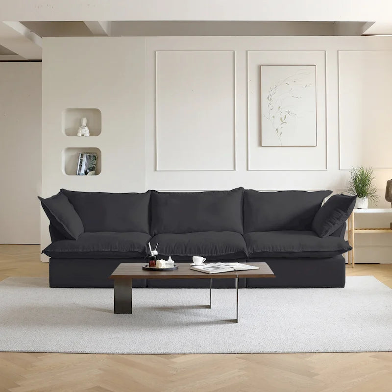 Velvet Sectional Sofa Modern Upholstered Couch Sofa for Living Room