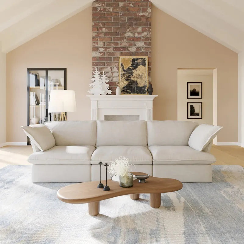 Velvet Sectional Sofa Modern Upholstered Couch Sofa for Living Room