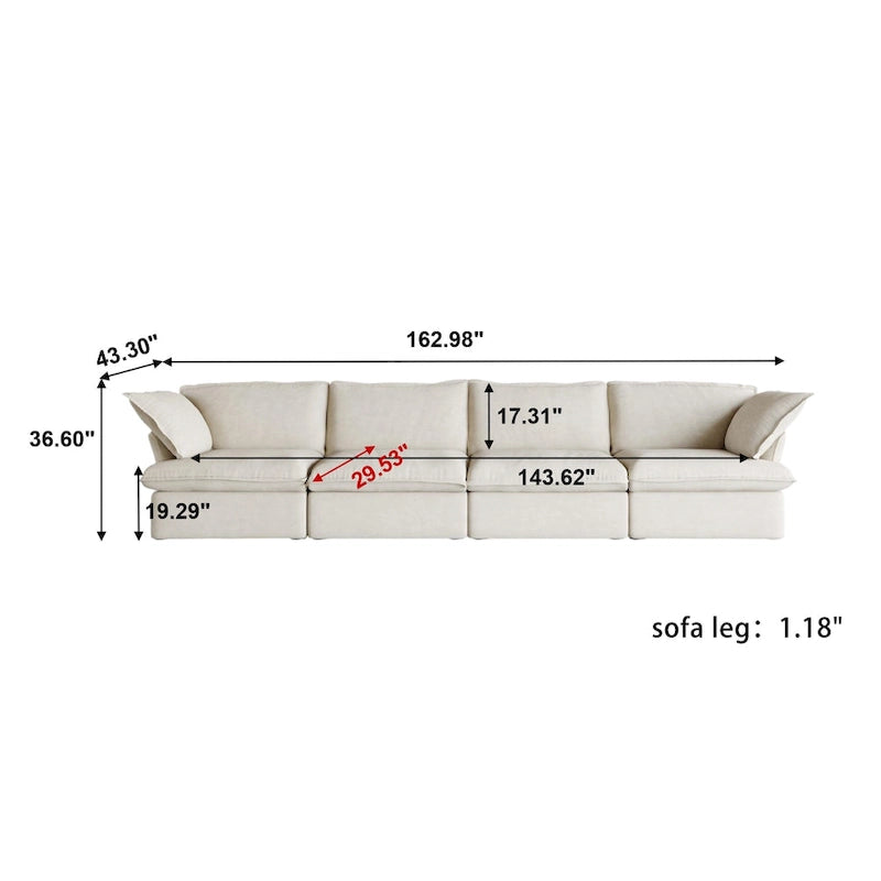 Velvet Sectional Sofa Modern Upholstered Couch Sofa for Living Room